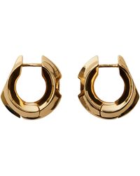 Burberry - Gold-plated Hollow Hoop Earrings - Lyst