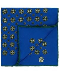 dunhill - Mulberry Silk Scattered Medallion Pocket Square - Lyst