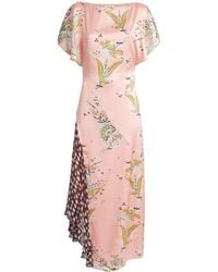 STAUD - Silk-Blend Fawn Silk Midi Dress - Lyst