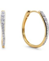 Monica Vinader - Medium Vermeil And Diamond Riva Hoop Earrings - Lyst