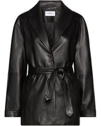 Marella - Longline Belted Leather Jacket - Lyst