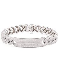 SHAY - White Gold And Pavé Diamond Id Essential Link Bracelet - Lyst