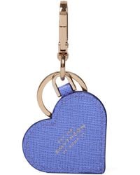 Smythson - Calfskin Panama Heart Keyring - Lyst