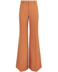 Chloé - Wool Flared Trousers - Lyst