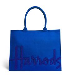 Harrods - Large Cotton Logo Tote Bag - Lyst