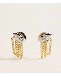 Jade Trau - Platinum And Diamond Posey Chain Earrings - Lyst