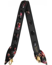 Dolce & Gabbana - Leather-Silk Floral-Trim Bag Strap - Lyst