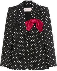 Valentino - Bow-Detail Polka-Dot Blazer - Lyst