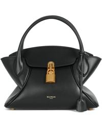 Balmain - Small Leather Pulse Day Top-Handle Bag - Lyst