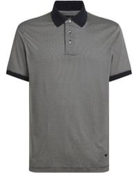 Emporio Armani - Lyocell-Cotton Micro-Print Polo Shirt - Lyst