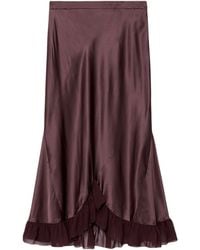 AllSaints - Satin Ruffle-Hem Irma Skirt - Lyst