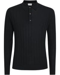 Pal Zileri - Wool Ribbed Long-Sleeve Polo Shirt - Lyst