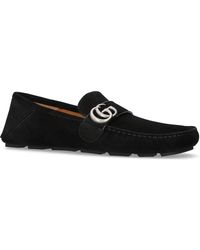 gucci noel suede driving loafers
