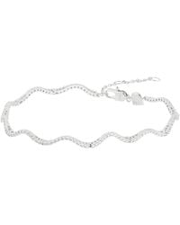 Astrid & Miyu - Rhodium-Plated And Cubic Zirconia Ripple Tennis Bracelet - Lyst