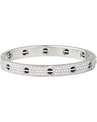 Cartier - White Gold And Diamond-paved Love Bracelet - Lyst