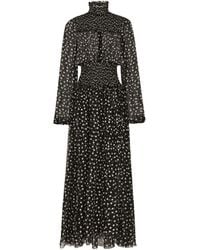 Dolce & Gabbana - Silk Polka-Dot Maxi Dress - Lyst
