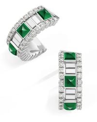 Marli New York - Mini, Diamond And Agate Life Hoop Earrings - Lyst