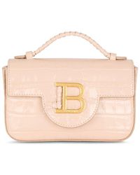 Balmain - Leather Croc-Embossed B-Buzz 23 Mini Bag - Lyst