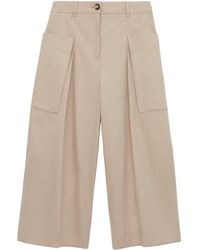 Loewe - Cotton-Silk Cropped Trousers - Lyst