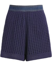Sandro - Crochet Denim-Trim Shorts - Lyst
