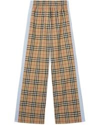 Burberry Vintage Check Wide-leg Pants - Natural