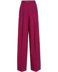 Dolce & Gabbana - Stretch-Wool Wide-Leg Trousers - Lyst