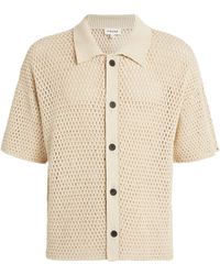 FRAME - Crochet Short-sleeve Polo Shirt - Lyst