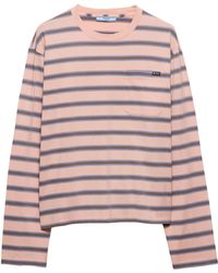 Prada - Cotton Stripe Long-Sleeve T-Shirt - Lyst