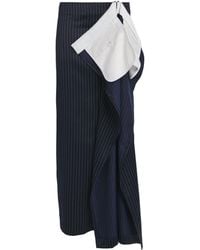Late for Work - Striped Deconstructed Midi Skirt - Lyst
