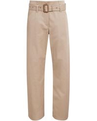 Acne Studios - Cotton Belted Trousers - Lyst