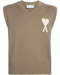 Ami Paris - Wool-Cotton Ami De Coeur Sweater Vest - Lyst