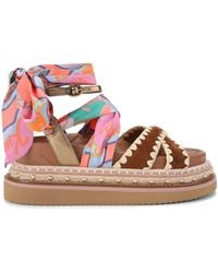 Kurt Geiger - Scarf-Detail Orson Cross Sandals - Lyst