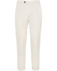 Brunello Cucinelli - Pima Cotton Comfort Gabardine Italian Trousers - Lyst