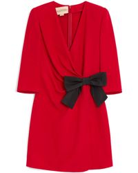 Valentino - Silk Bow-Detail Mini Dress - Lyst