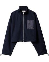Miu Miu - Cotton Logo Zip-Up Sweatshirt - Lyst