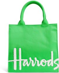 Harrods - Small Cotton Logo Tote Bag - Lyst