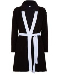 Max Mara Contrast Belted Towel Robe - Black