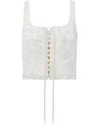 McQueen - Fil Coupé Floral Corset Top - Lyst