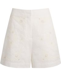 Claudie Pierlot - Cotton-Ramie Cross-Stitch Shorts - Lyst