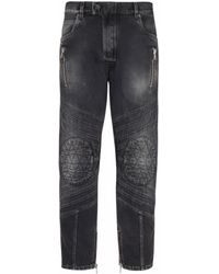 Balmain - Biker-detail Jeans - Lyst