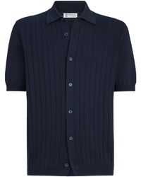Brunello Cucinelli - Cotton Ribbed Short-Sleeve Cardigan - Lyst