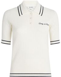 Sporty & Rich - Cable-Knit Signature Logo Polo Shirt - Lyst