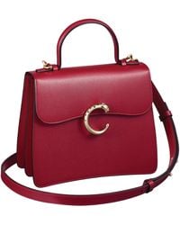 Cartier - Leather Panthère De Top-Handle Bag - Lyst