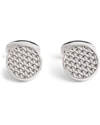 Babette Wasserman - Rhodium-Plated Woven Round Cufflinks - Lyst