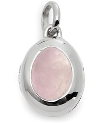 Monica Vinader - Sterling And Rose Quartz October Birthstone Locket - Lyst