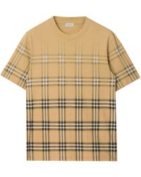 Burberry - Cotton Gradient Check T-Shirt - Lyst