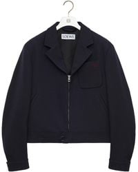 Loewe - Wool Collared Zip-Up Jacket - Lyst