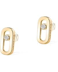 Messika - Yellow Gold And Diamond Move Uno Earrings - Lyst