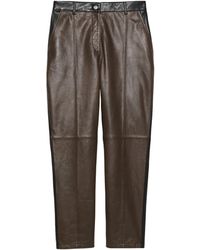 MAX&Co. - Leather Two-Tone Trousers - Lyst