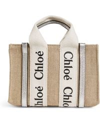 Chloé - Mini Canvas Woody Tote Bag - Lyst